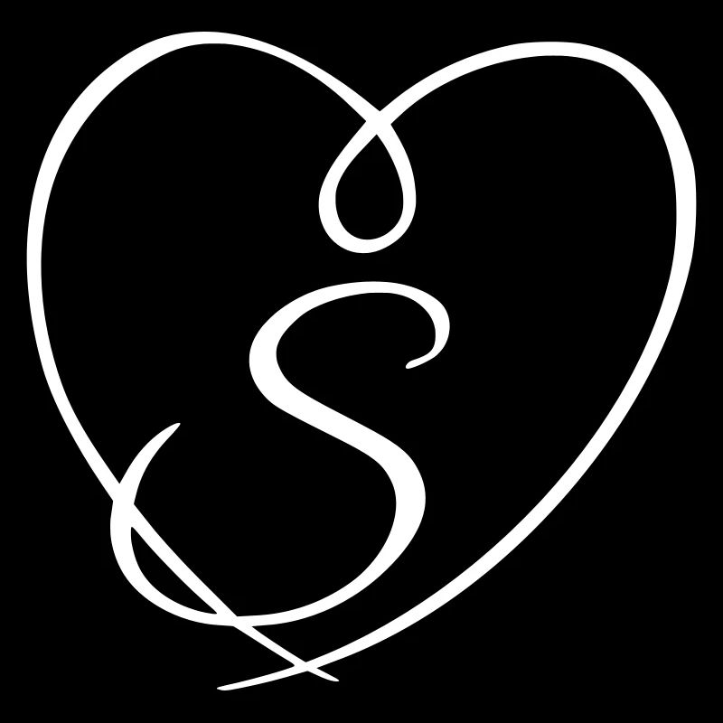 Letter S Calligraphy Heart