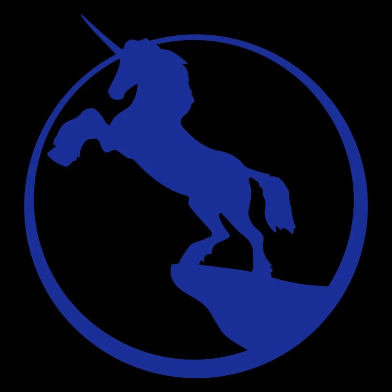 Unicorn Cliff Moon Mountain Night Outline Silhouette