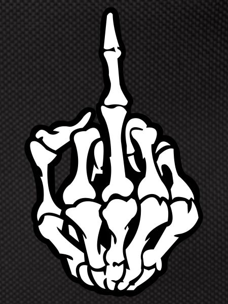 Skull Middle Finger