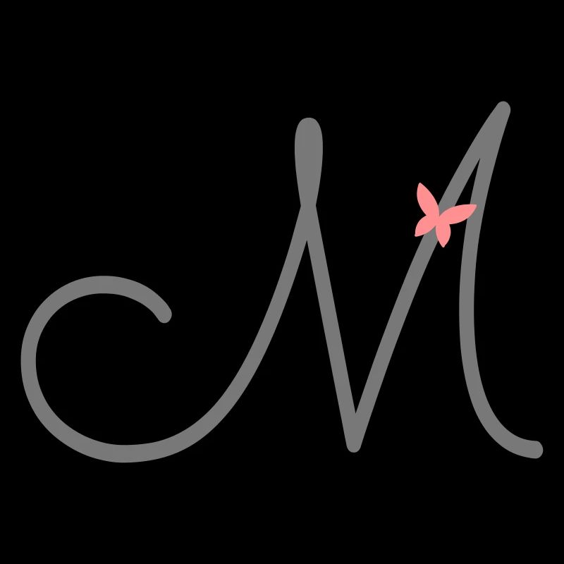 Letter M Initial letter Butterfly