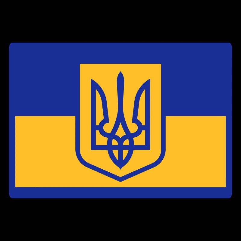 Ukraine Flagge mit Symbol