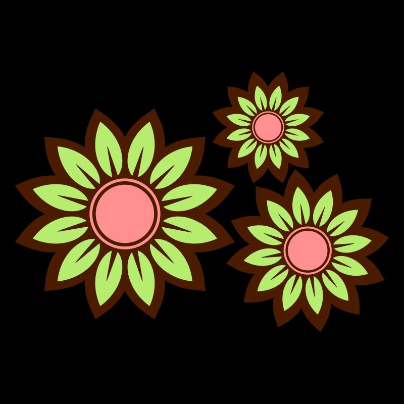 Trio tranquille: Fleurs vert menthe