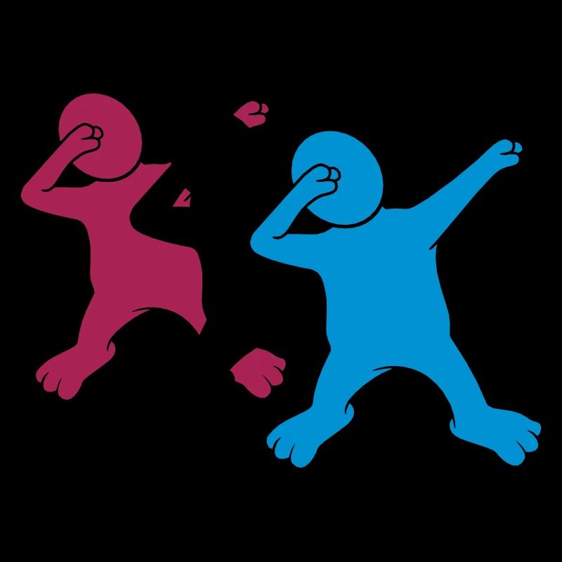 colorful dabbing silhouette dancing team crew 3 freun