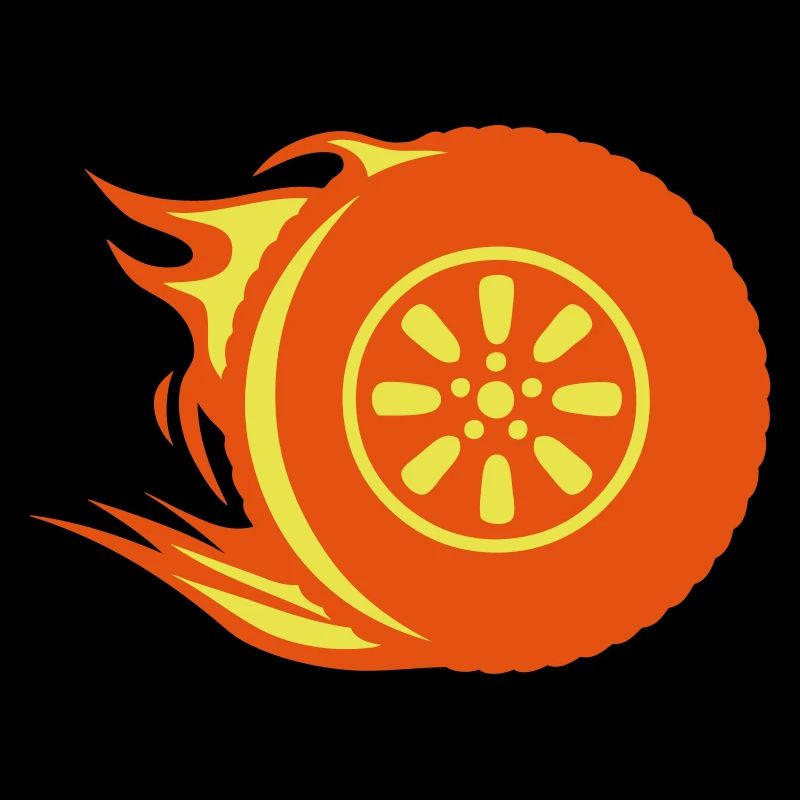 flame tire wheel fire