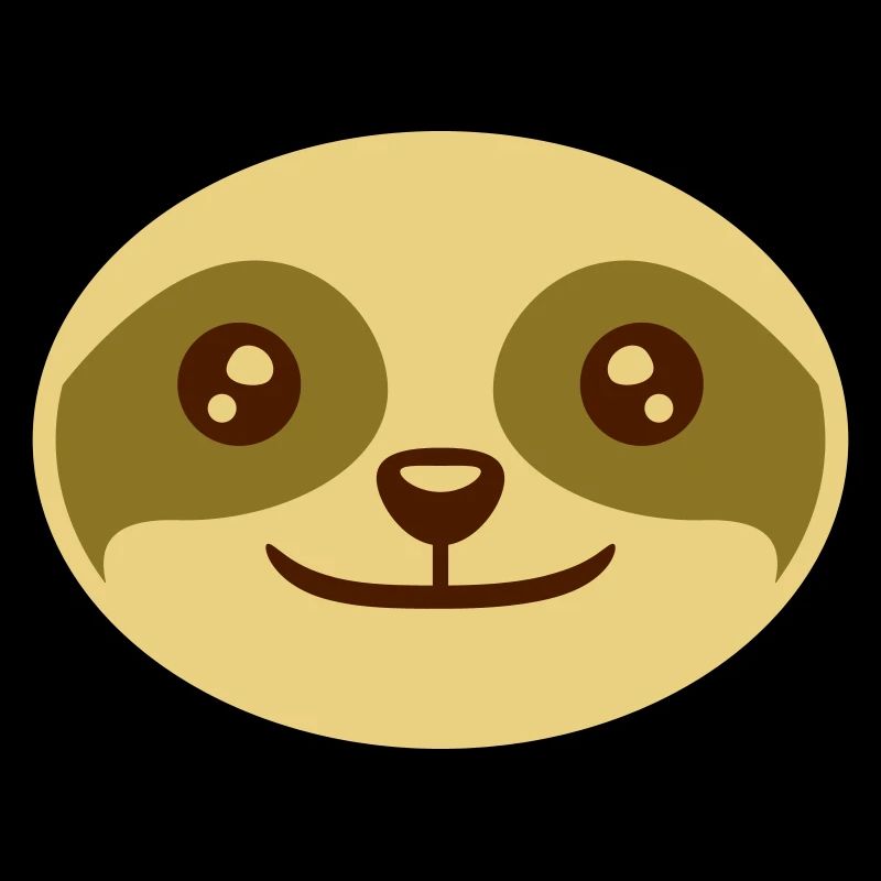 Round Sloth Face Design