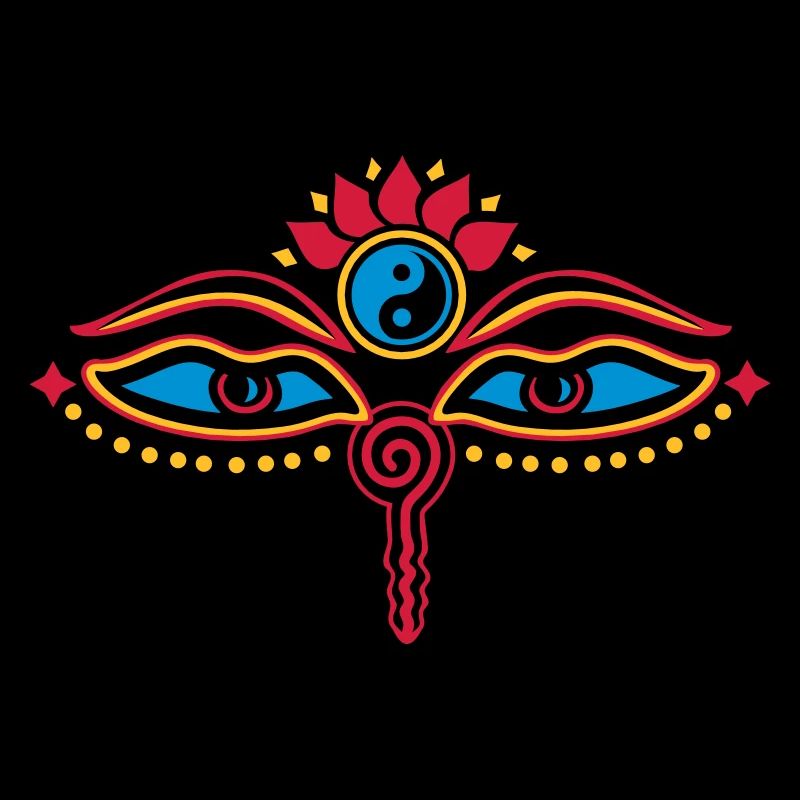 Buddha Eyes, Lotus, symbol wisdom & enlightenment