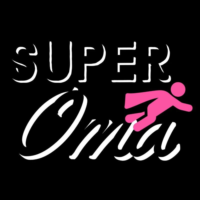 Super Oma Text mit Figur flieger Geschenkidee