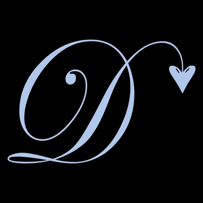 Monogram D Heart Vine