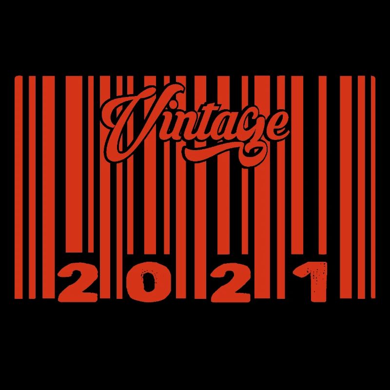 vintage 2021 né en 2021 4 ans bar code anniversair