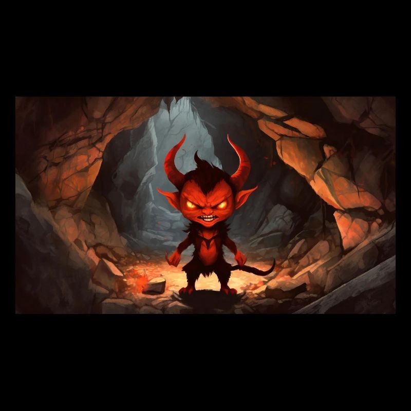 evil devil - young cute little monsters