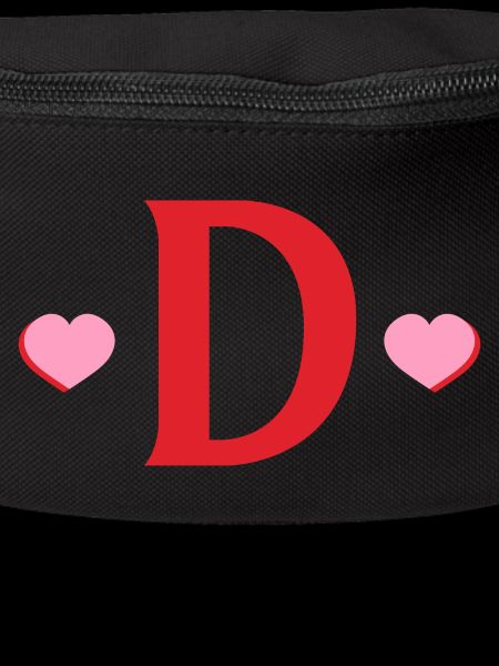 Letter d red hearts