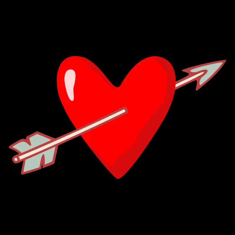 Coeur avec le mariage le jour de la Saint-Valentin Flèche