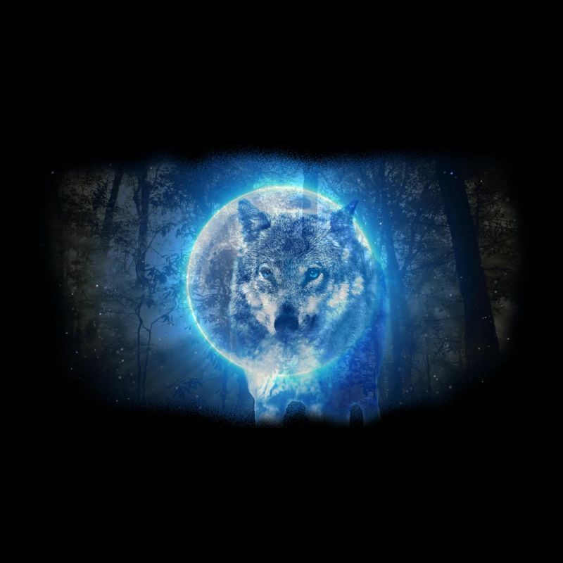 Wolf im Vollmond