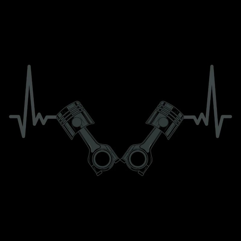 Piston Heartbeat V Engine Gift Mechanic