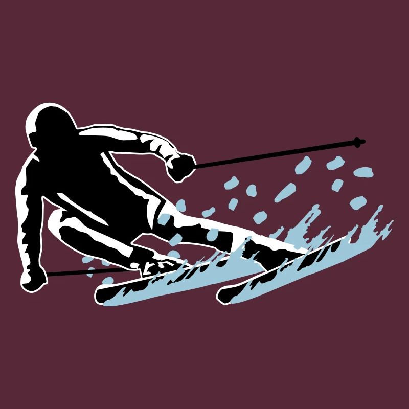 Skiing - brisk skier and snow