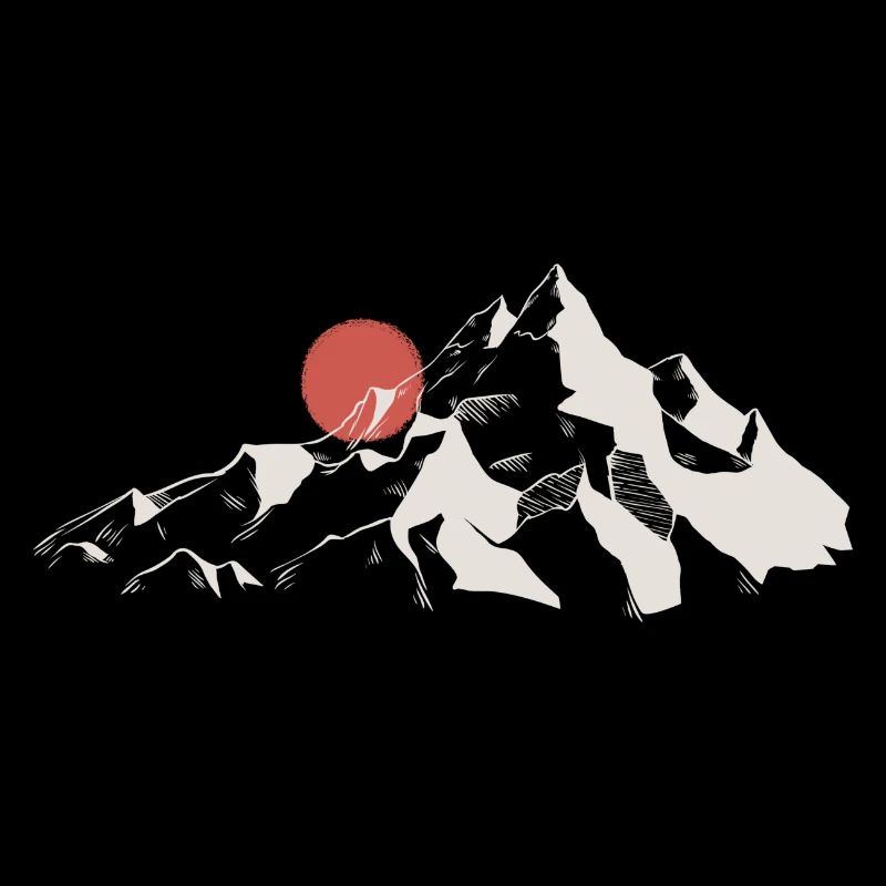 Silhouette de montagne de lever de soleil