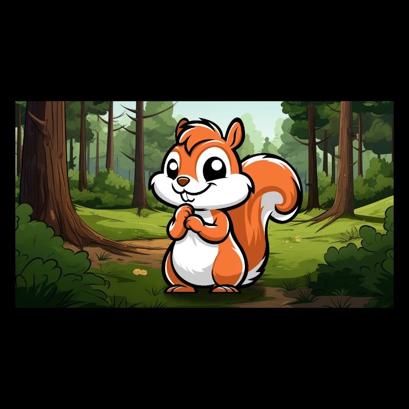Cute Squirrel in a Forest