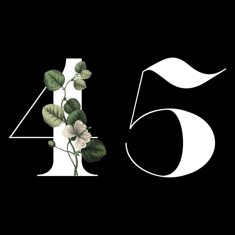 Numéro 45 floral vert - 45e anniversaire floral