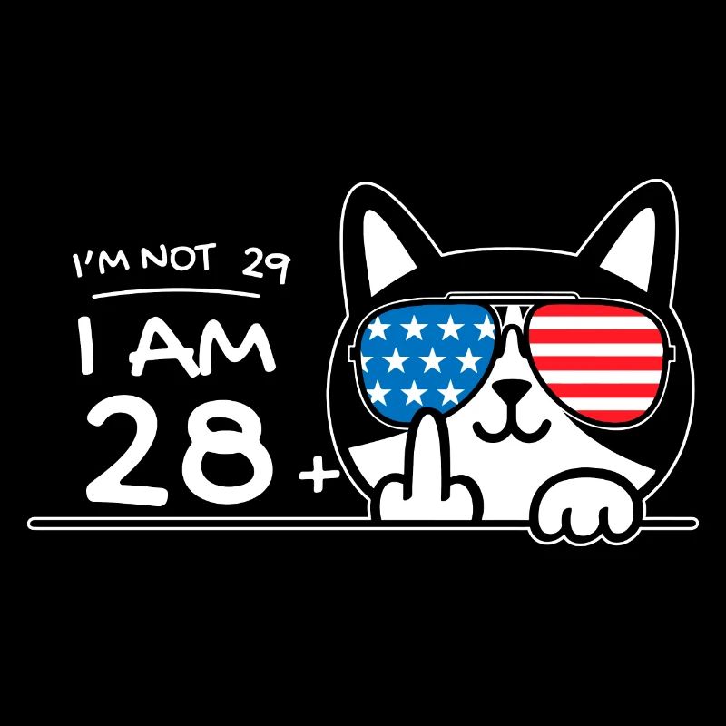 Ich bin nicht 29, ich bin 28 plus 1 Mittelfinger Katzenflip