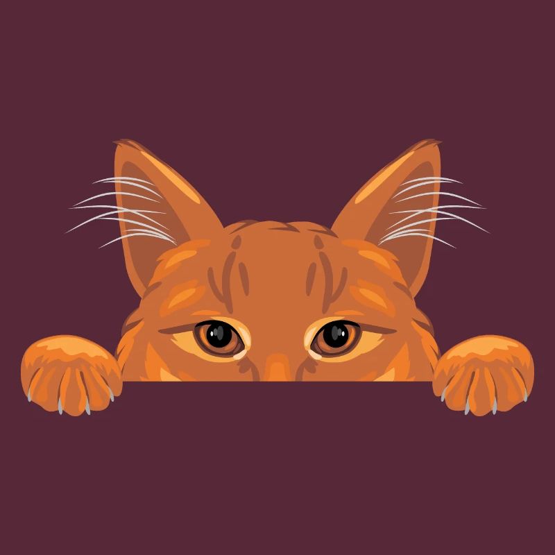 Peeking ginger cat