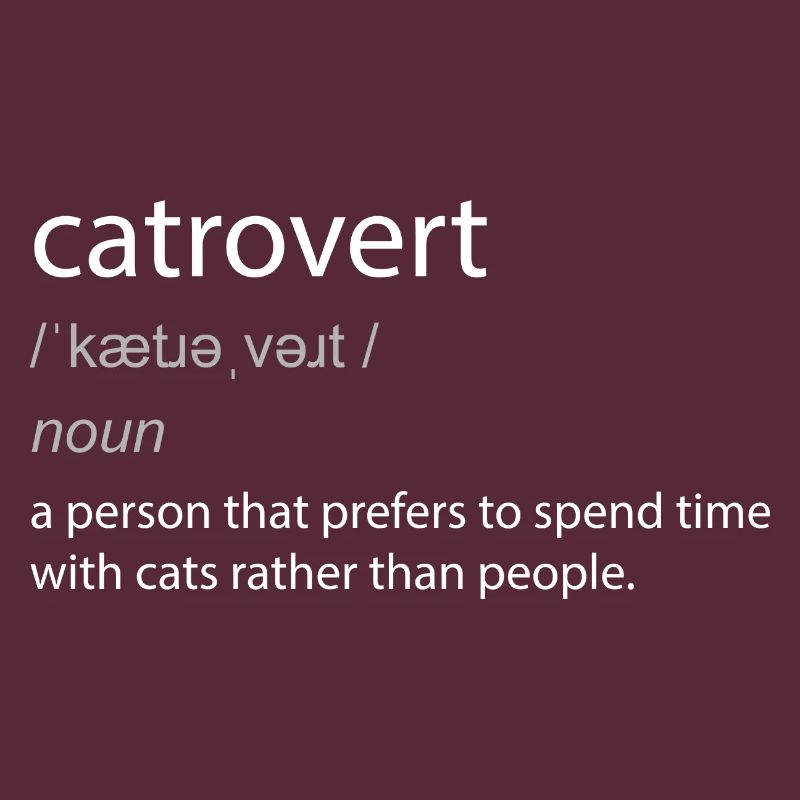 Catrovert Cat Lover Witty Définition