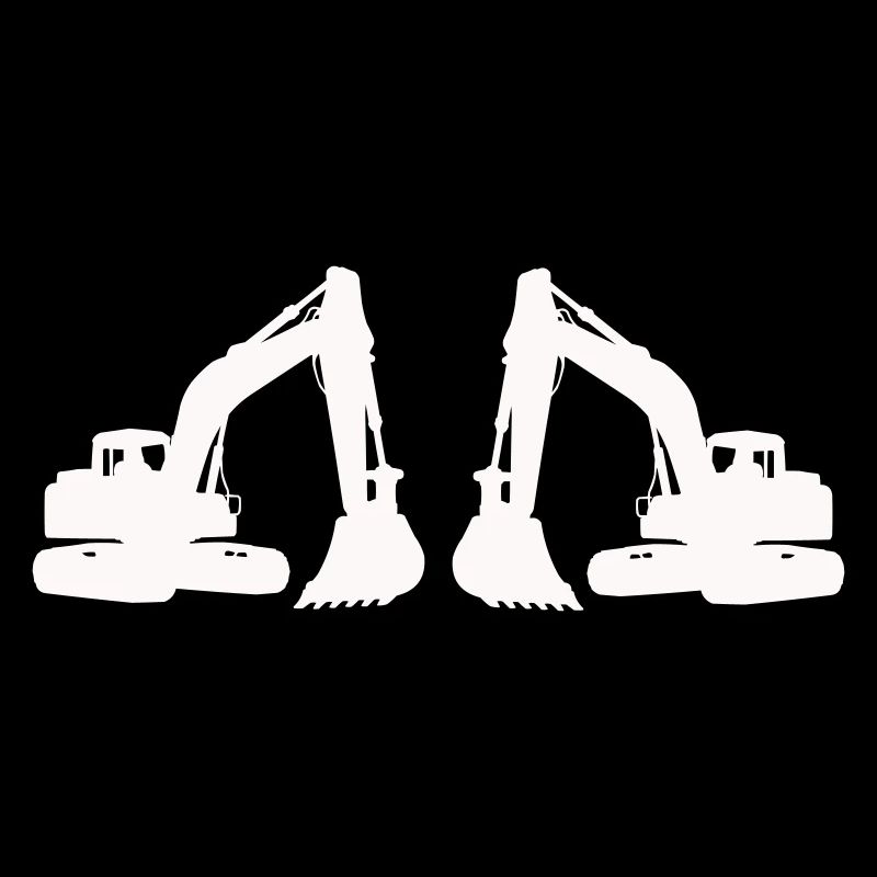 Silhouette de double excavatrice