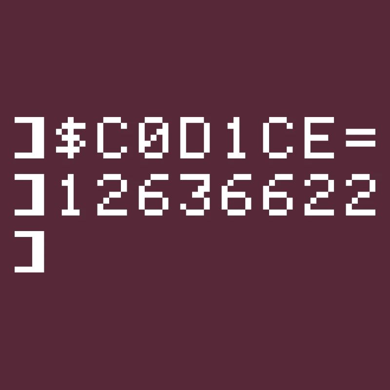 C0D1CE Codice 8-Bit Esadecimale Code Nerd Pix