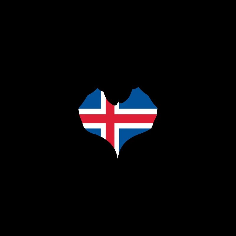 Drapeau de l’Islande Aiguilles Forme De Coeur
