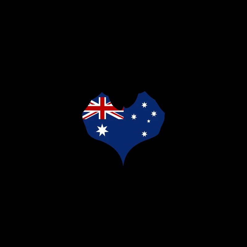 Australia Flag Heart Shape