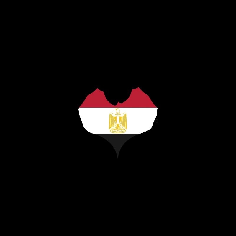 Drapeau de l’Égypte en forme de coeur
