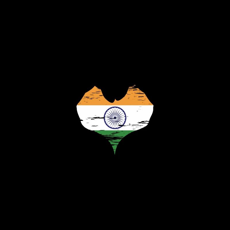 Drapeau de l’Inde en forme de coeur utilisé