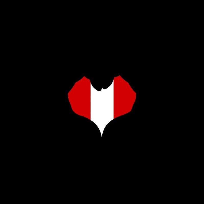 Drapeau du Pérou en forme de coeur