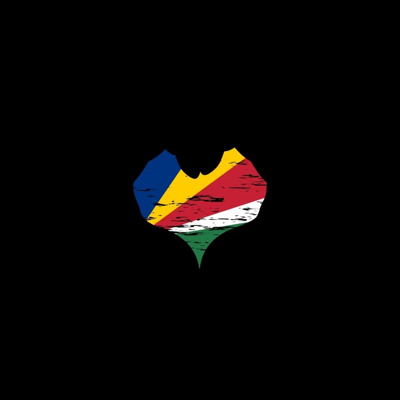 Seychelles flag heart shape used