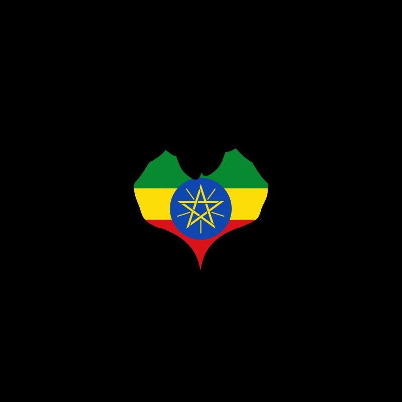 Drapeau de l’Ethiopie en forme de coeur