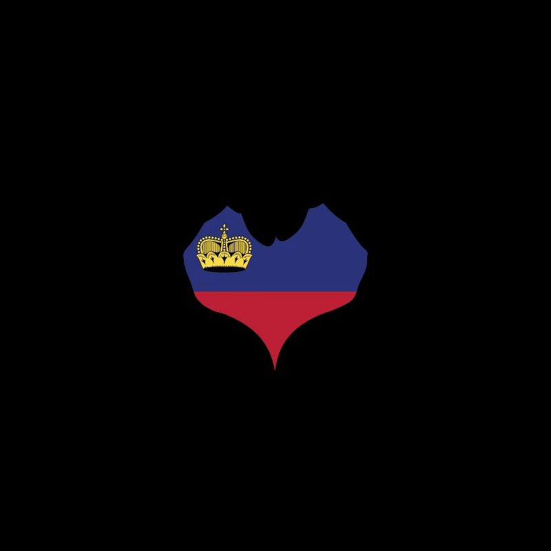 Drapeau du Liechtenstein en forme de coeur