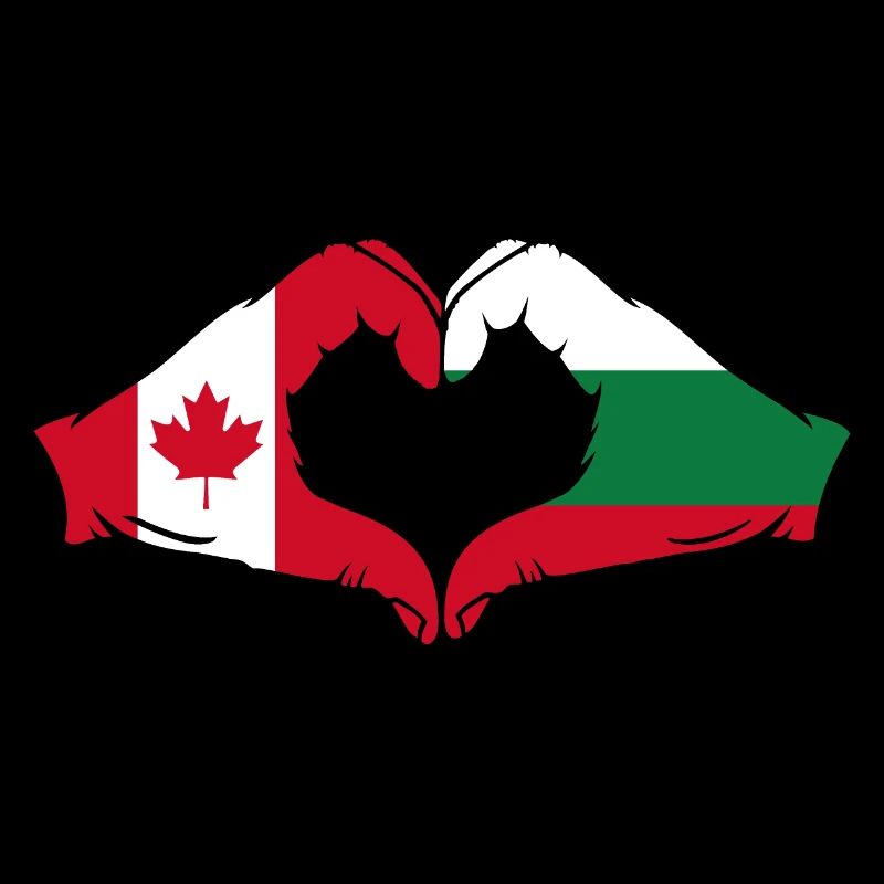 Canada Bulgaria heart shape with hands