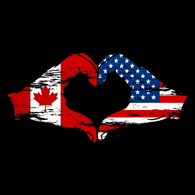 Canada USA heart shape with hands used