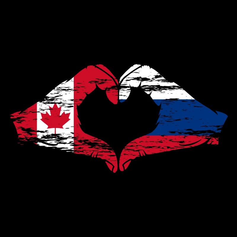 Canada Russie Forme de coeur avec des mains utilisées
