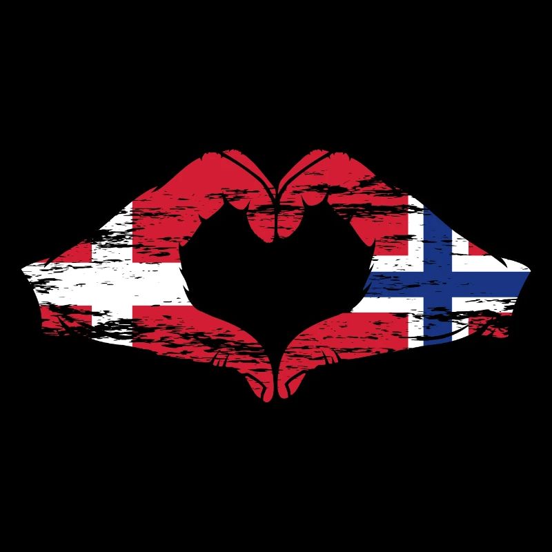 Danemark Norvège forme de coeur avec les mains utilisées