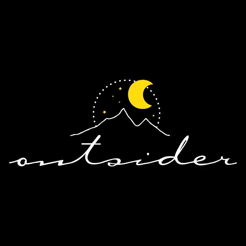 Outsider – minimalistisches Design Berge Mond Boho