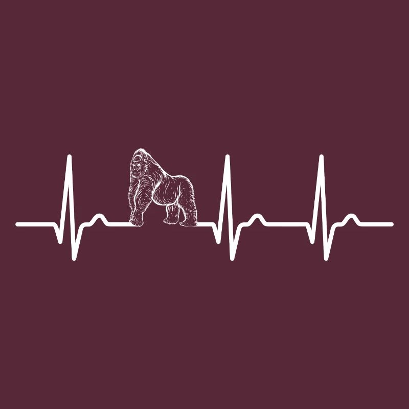 ECG Curve - Heart Curve - Pulse - Gorilla - Monkey
