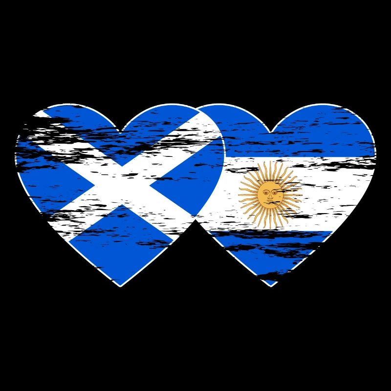 Ecosse Argentine Drapeau Coeur Utilisé