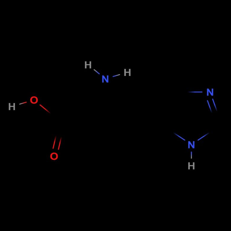 Histidine Molecule - Colored Structural Formula