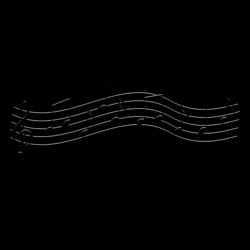 Musical notes on wavy stave