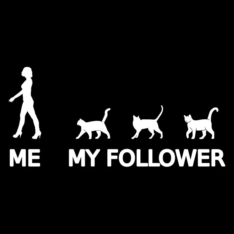 Frau mit Katzen Followern lustiger Katze Spruch