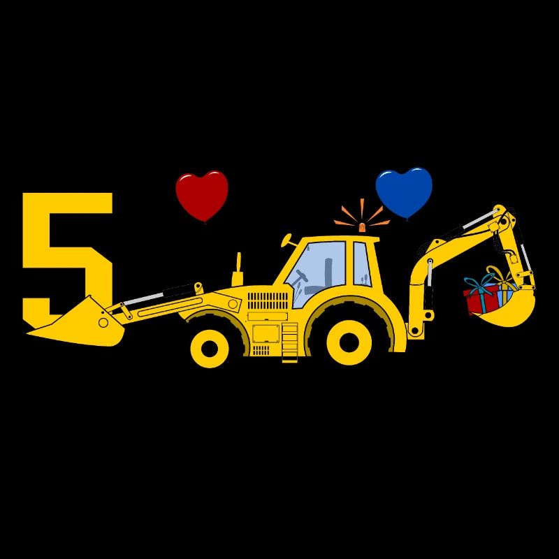 5. Geburtstag Bagger Traktor