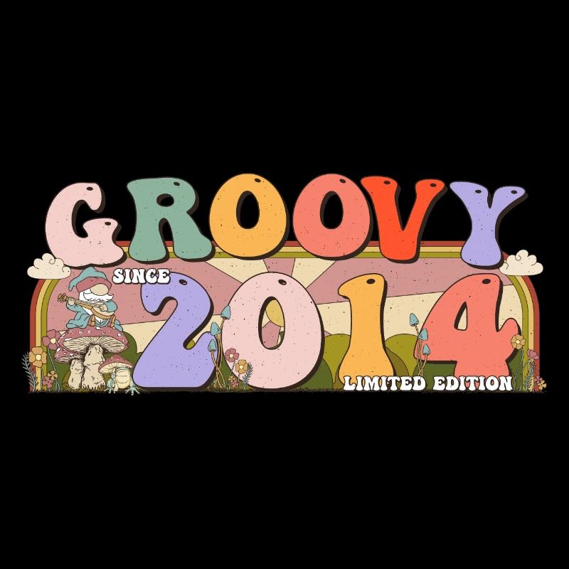 Groovy seit 2014 Retro Hippie 9. Geburtstag