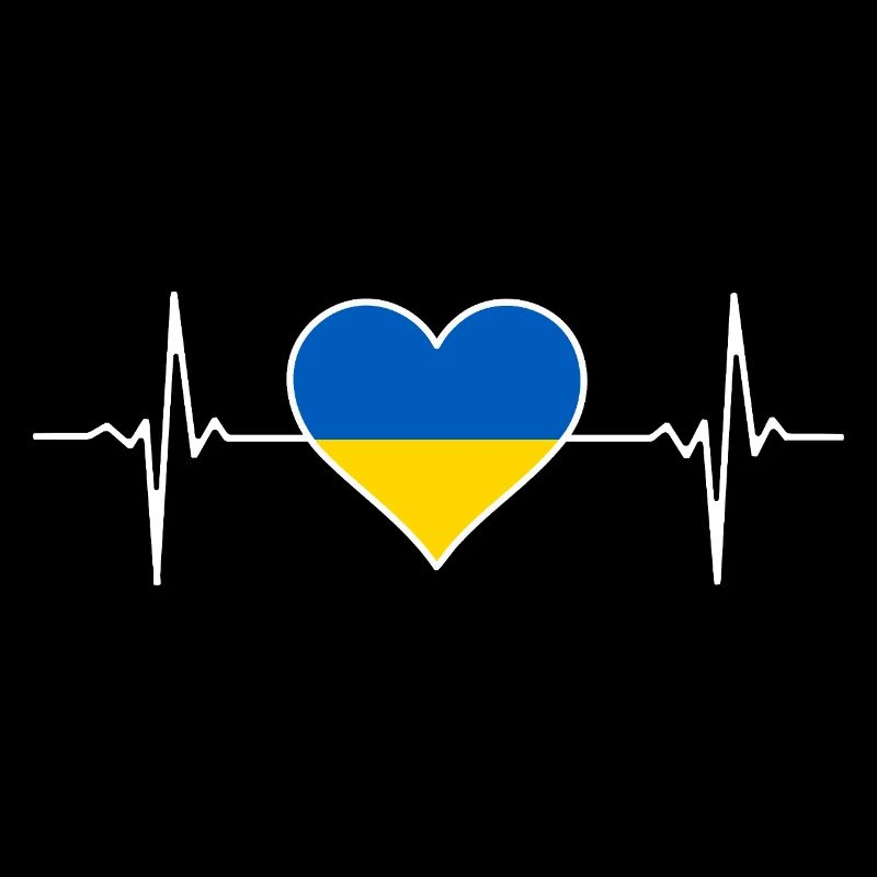 Battement de cœur du drapeau de l’Ukraine
