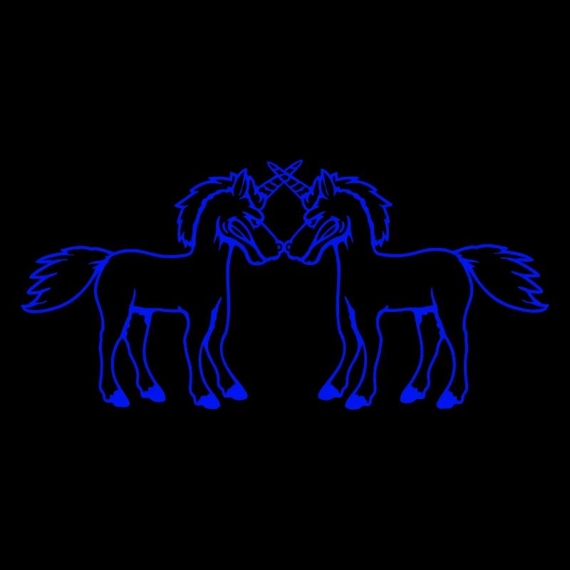 2 Unicorns Fight Evil Angry Attack Duel Team