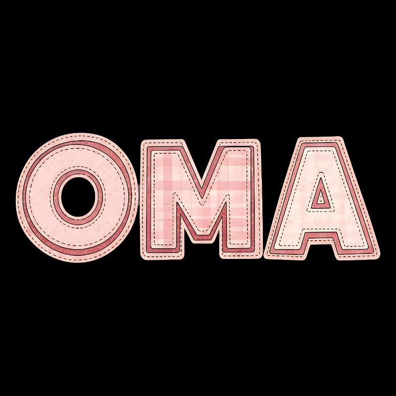 Oma Retro Schriftzug Geschenk Idee Patchwork
